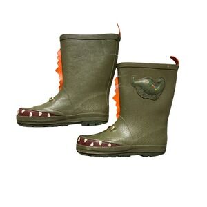 Kidorable‎ Kids Dinosaur Rain Boots Mid Calf Sz 11 US / 28 EU 18.5cm Green 🐊